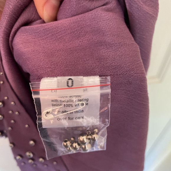 Rachel Comey Purple Halterneck Mini Dress W/ Silver Embellishments Sz XS/0 - Picture 9 of 11
